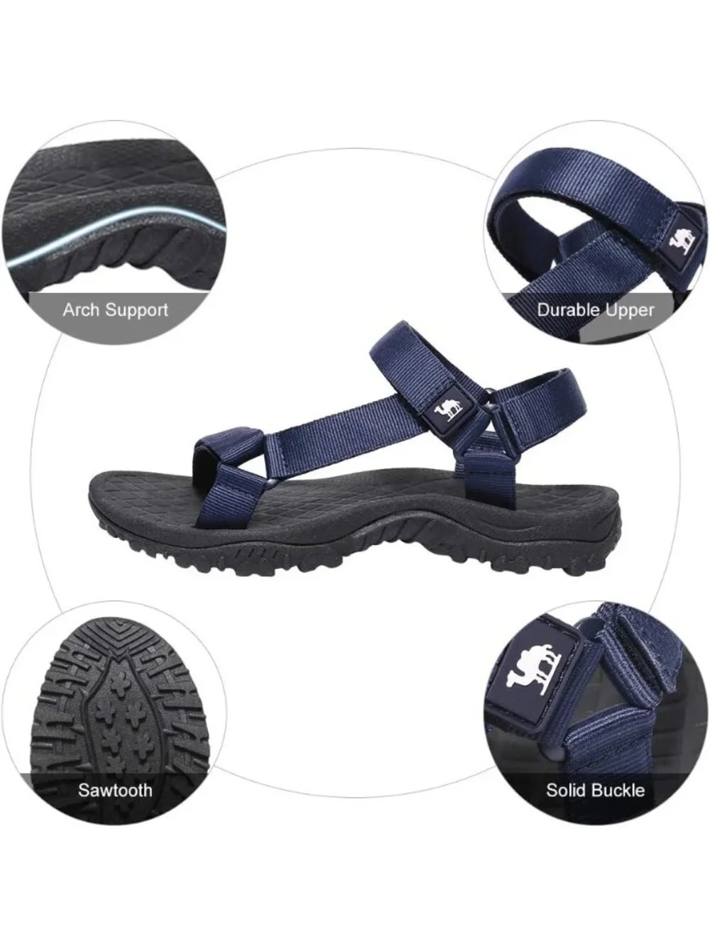 Men's Blue Comfortable Athletic Hiking Sport Sandals Outdoor Beach Shoes